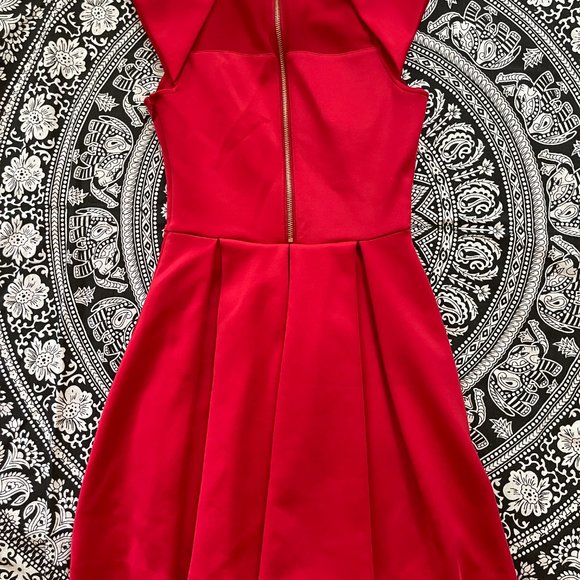 Ted Baker Just for You Red Dress with Cap Sleeves Size 1 - Picture 2 of 10